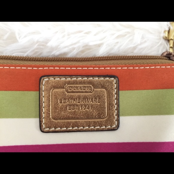 Authentic Coach Legacy Stripe Wristlet - Picture 8 of 15